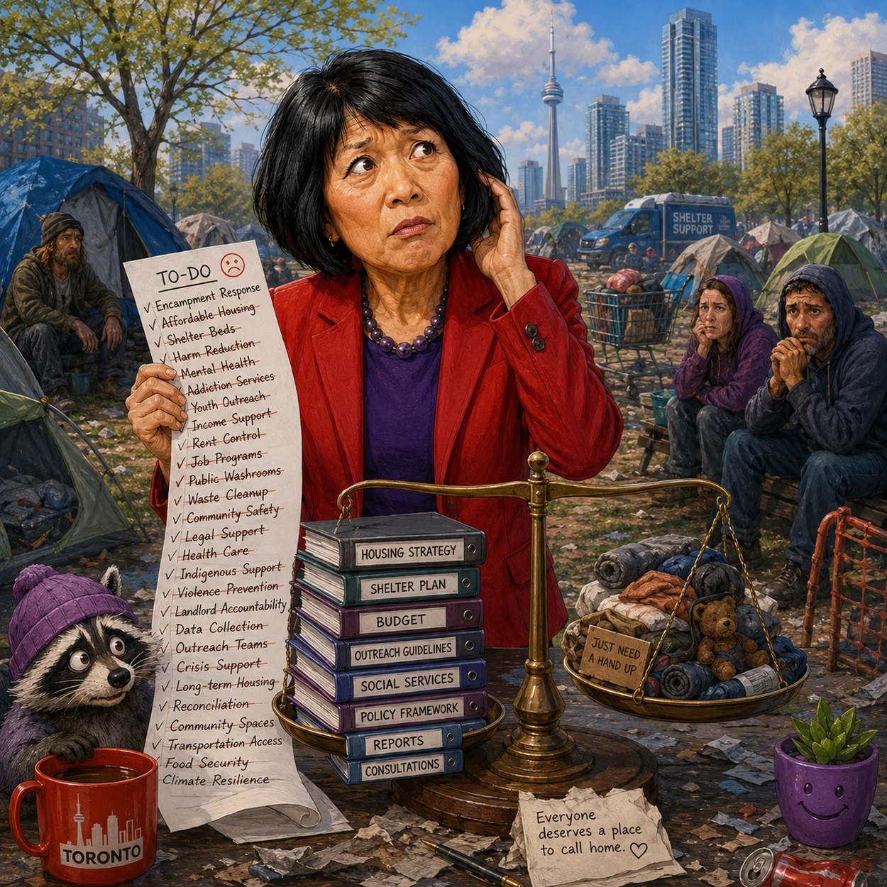 Satirical editorial illustration related to Housing & public realm.